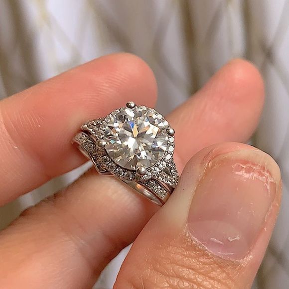 3.4 ct VVS1, D Excellent Cut Round Rings